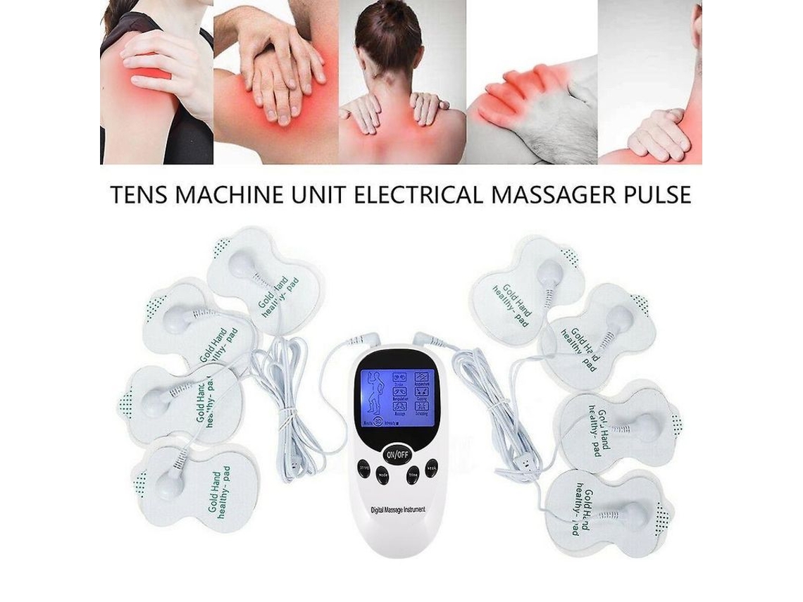 Massageador Elétrico Com Pulso 8 Pads, 6 Modos, Recarregável Para Dor E Relaxamento Corporal