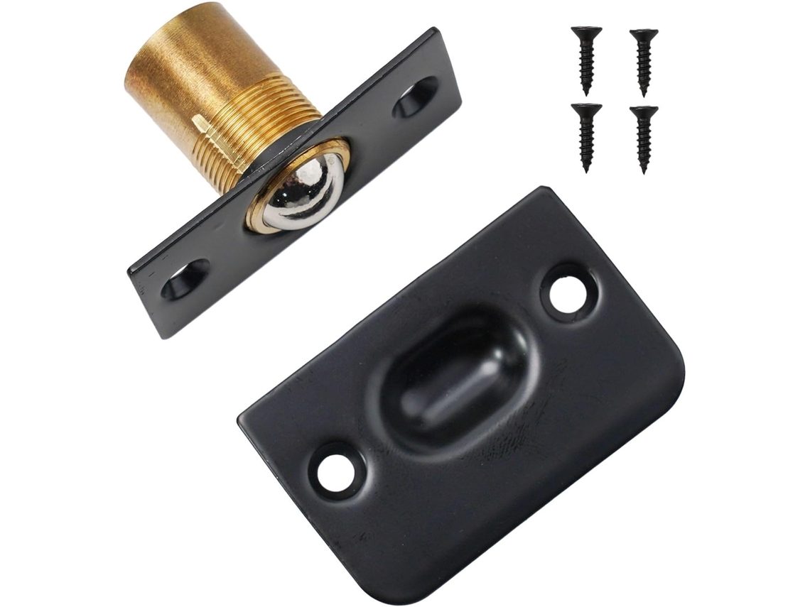 Conjunto De Fecho Porta Com Rolete Ajustável, Trava De Mola Em Latão Maciço E Aço Inoxidável Com Placa Batente