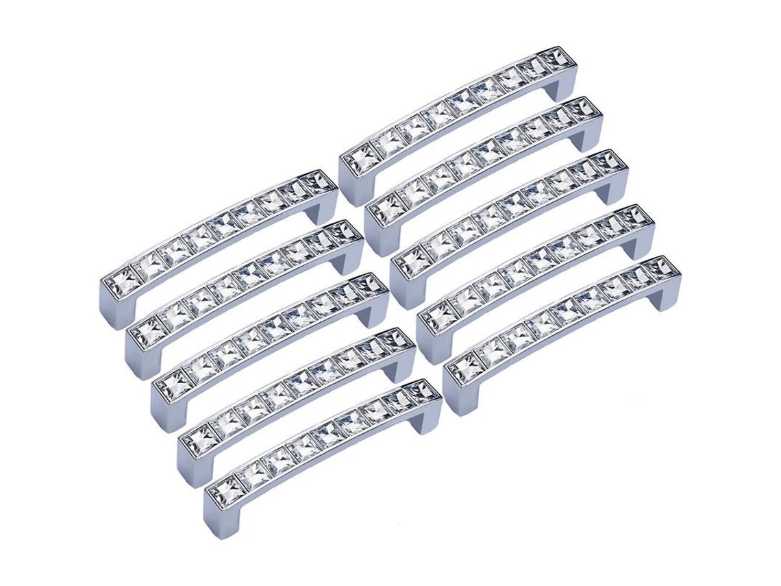 S/MARCA mango de Cajón Moderno Europeo Linjou, con Pedras Rhinestones, 96mm, Conjunto de 10