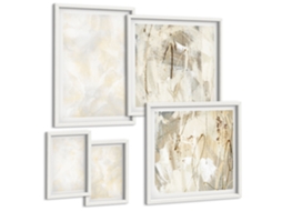 Pinturas Murais Modernas Pintura Minimalista De Pássaros Moldura Branca Quadros Para A Sala De Estar Espelharte (conjunto De 5 Imagens)
