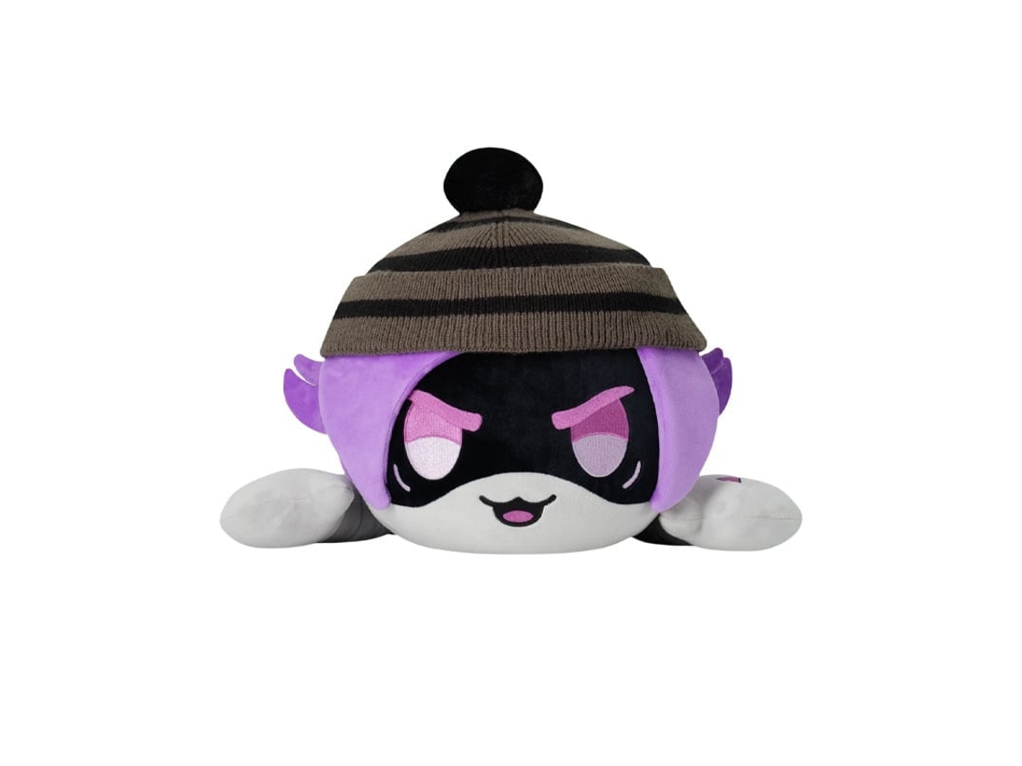 Almofada de Pelúcia Longa para Abraçar com Garota Anime Roxa, 30cm, 330g, Design Gato Dormindo e GOKOCO