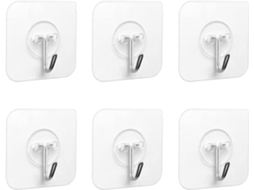 Ganchos Adesivos Para Parede – 6 Unidades, Gancho Adesivo Com