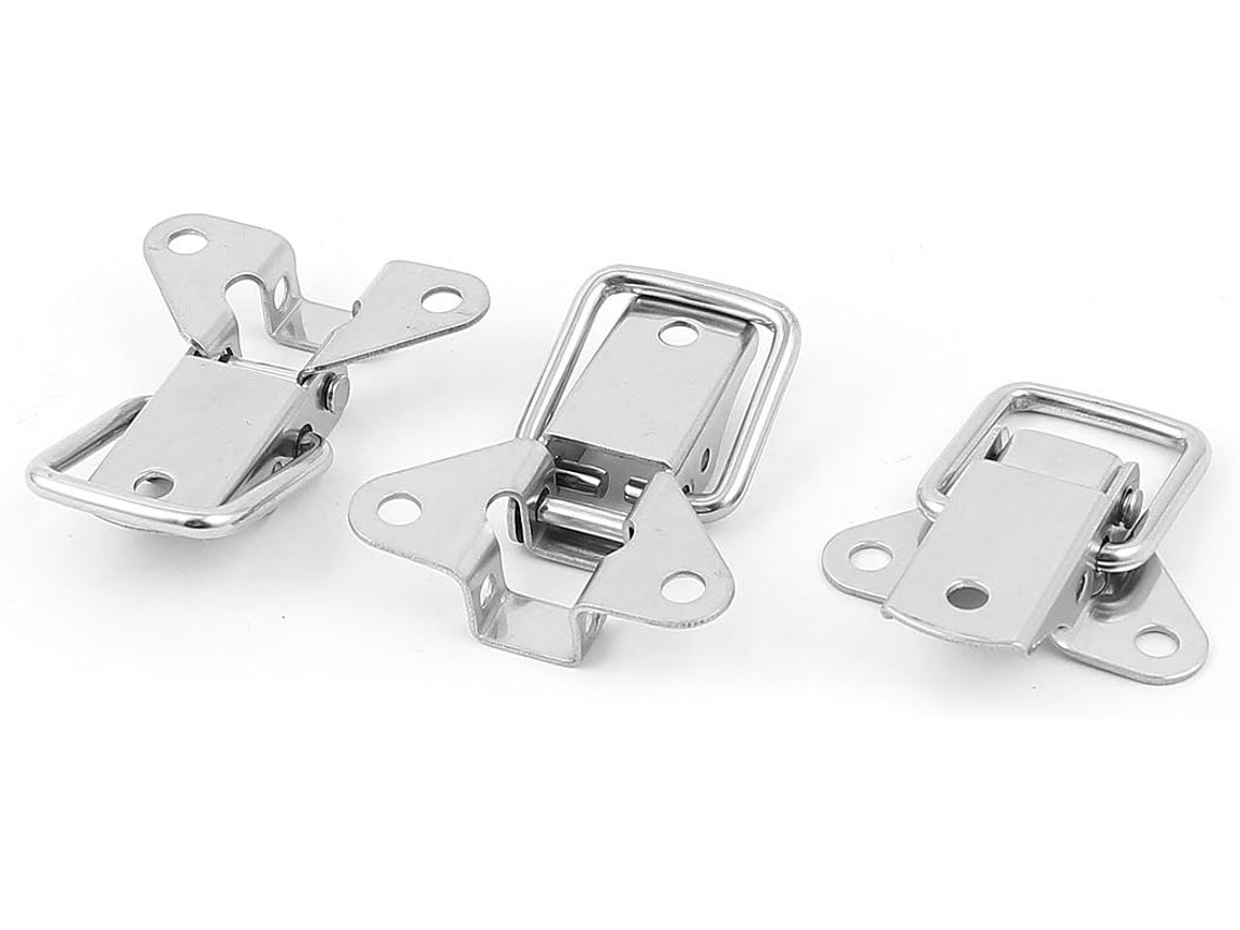 Fecho de Alternância Metálico para Mala/baú, Cor Prateada, Conjunto 3 Peças CHABERLU