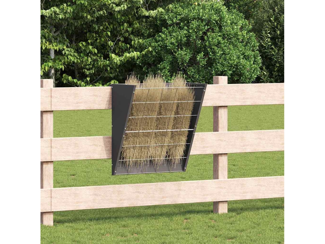 Vidaxl Comedouro Suspenso De Feno Preto 61 X 33 X 66 Cm 5 Kg