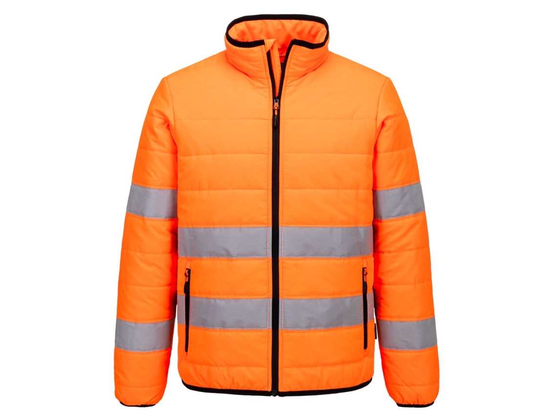 Casaco De Alta Visibilidade Baffle Acolchoado | Inverno Térmico Naranja/negro / 5xl