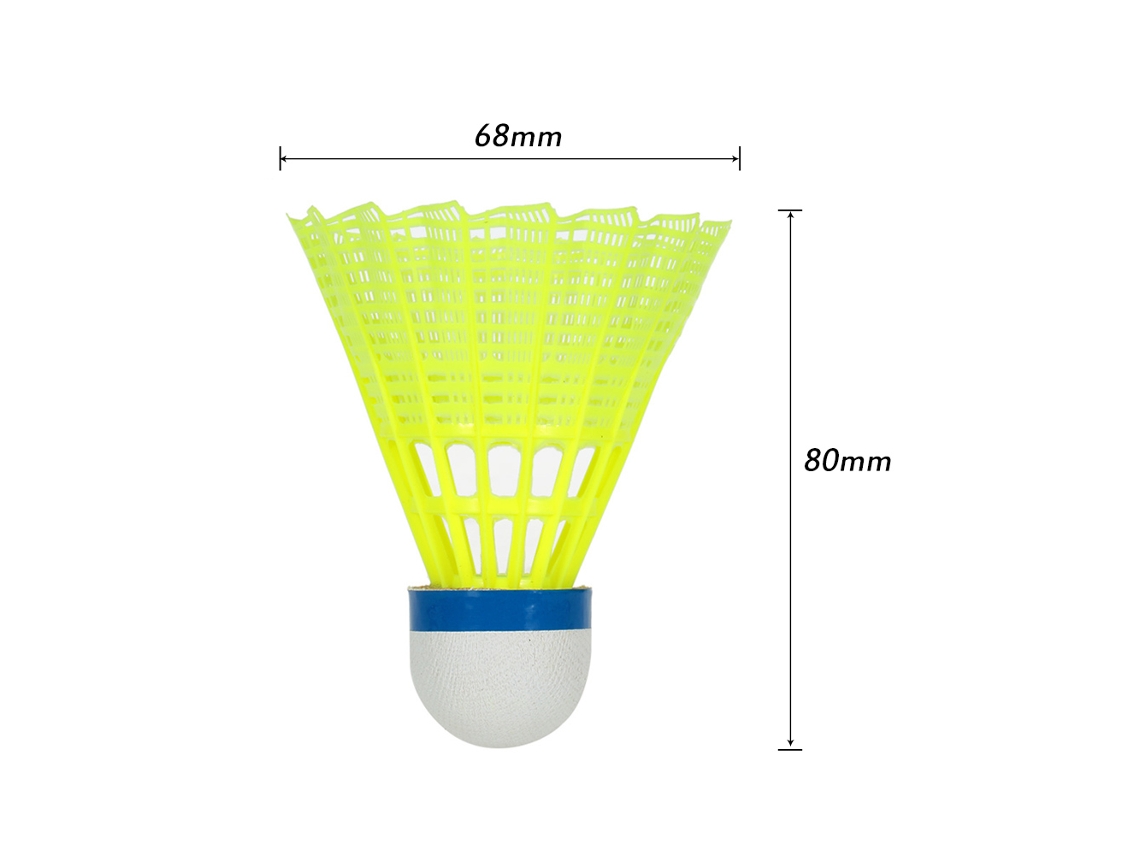 Business 6pcs Bola de Badminton de Penas de Nylon Amarelo Shuttlecocks para Treino e Competição Interior Exterior