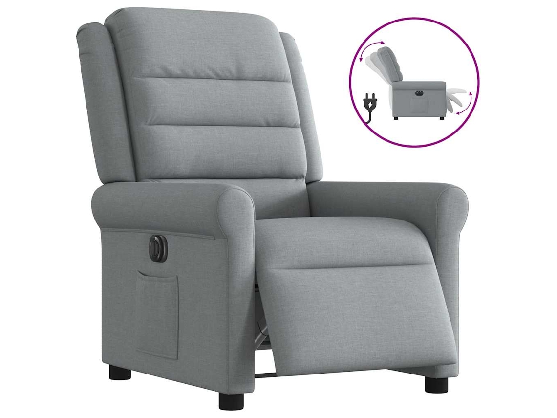 Electric Recliner Chair, Electric Recliner Chairs Vidaxl Cinzeto Tecido