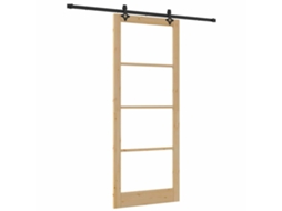 Conjunto 1 Porta Deslizante Vidaxl Castanho Madeira De Pinho Maciça (93 X 232 Cm)