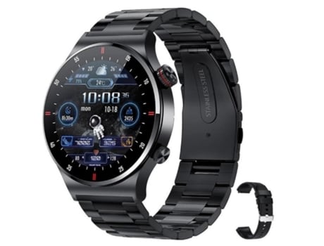 Smartwatch hombre LIGE QW33 negro + correa extra