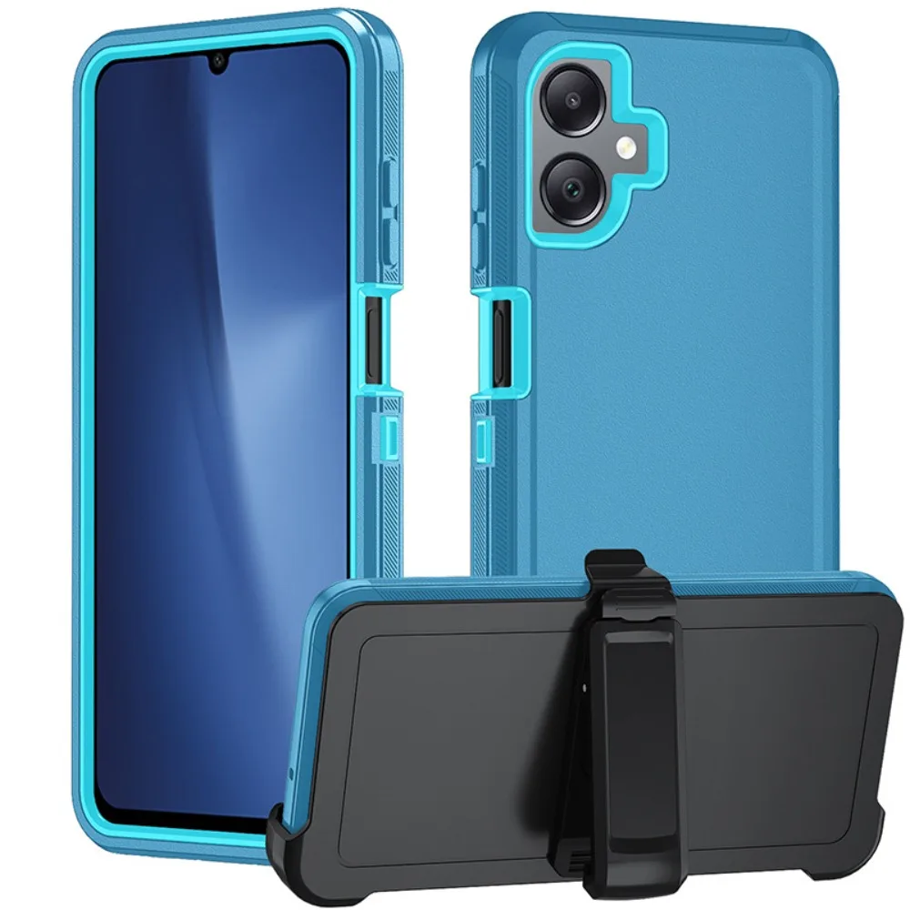 (azul Celeste, Galaxy A34) Capa Para Celular Samsung Em Material Híbrido Triplo À Prova De Choque, Com Clipe.