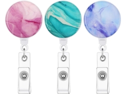 Porta Crachá Retrátil, Pacote Com 3 Extensões Chaveiro, Porta Crachá Retrátil Com Clipe, Mochila, Carteira