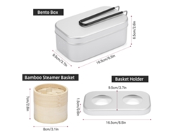 Kit de Cozinha de Camping com 3 Peças e Cestinha de Bambu