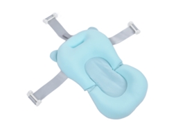 2026 almohadilla Baño Bebé Talla Adecuada Drenaje Rápido Suave Con Hebilla Protectora Cabeza Azul Claro