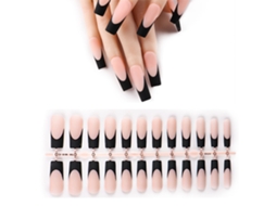 Unhas Postiças Estilo Francês Rosa Branco Unhas Postiças Compridas Paraes E Meninas -Estilo 4 ZMDECQNA