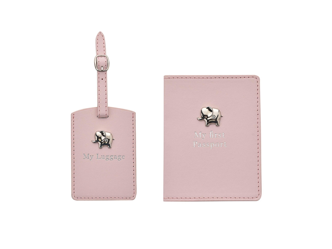 Conjunto De Porta-passaporte E Bandeja Para Bagagem Bambino, Rosa Tamanho Único(pintura Rosa)