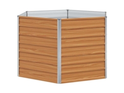 Conjunto 1 Cama De Jardim Elevada Vidaxl Castanho Aço (129 X 129 X 77 Cm)