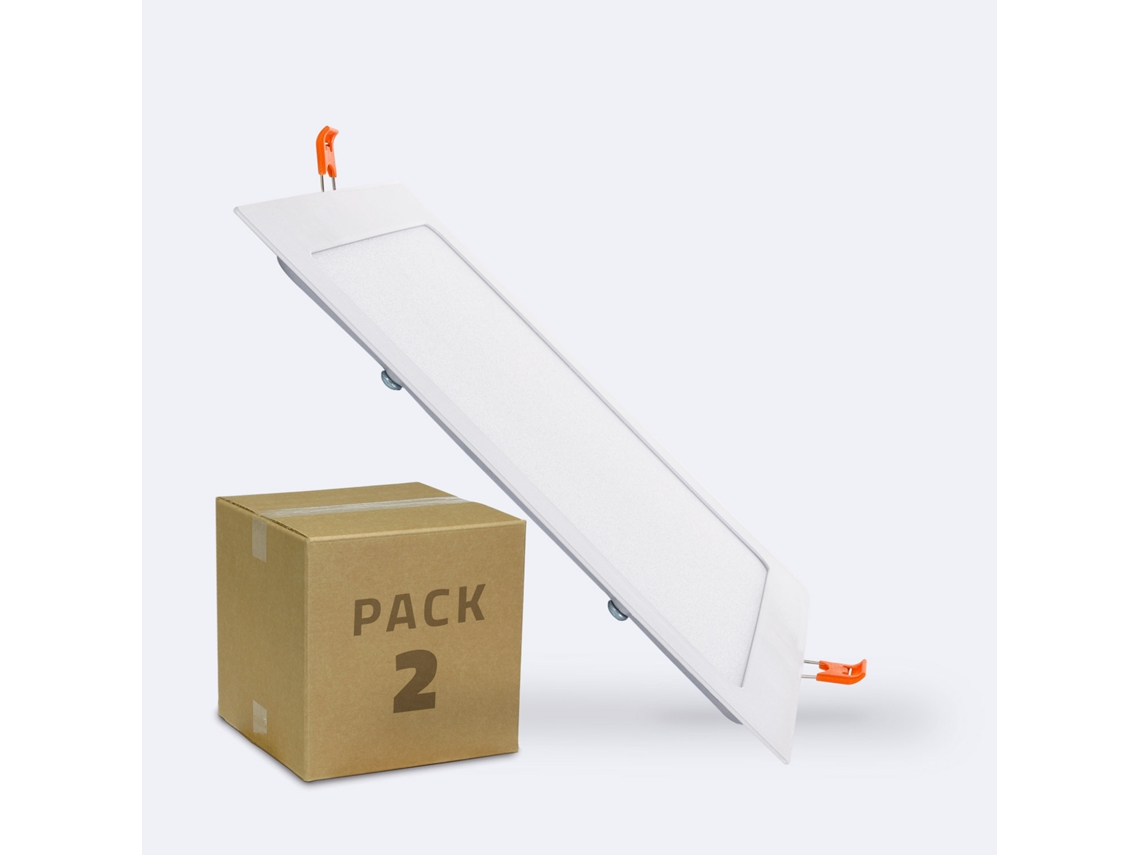 Placa Led 18W Quadrada Superslim Corte 205X205 Mm Pack de 2 Unidades