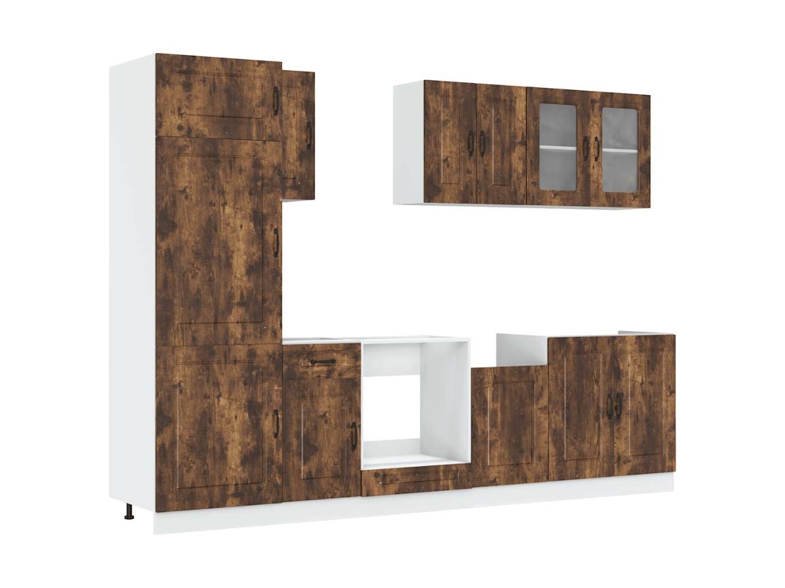 Kitchen Cabinet Set, Kitchen Cabinet Sets Vidaxl Marrom Madeira Processada (n/a)