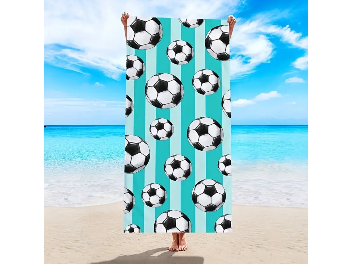 Toalhas De Praia Estampa Em Microfibra Absorvente Para Campismo, Piscina E Viagens.180*90cm Futebol Hexinyigjly