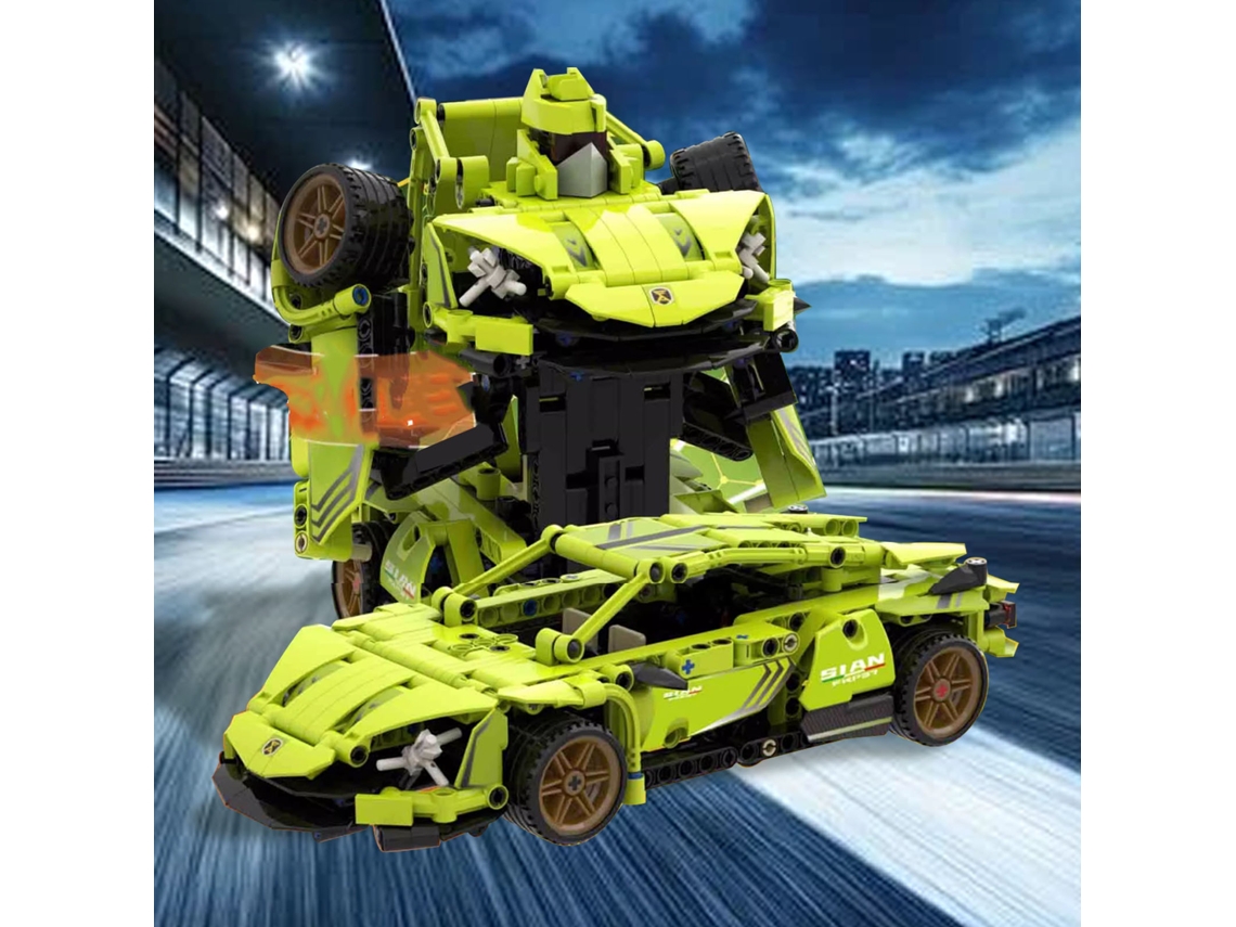 Mali conjunto de Blocos Transformável Carro e Robô com Função de Retrocesso e Portas Abertas 616+ Pcs