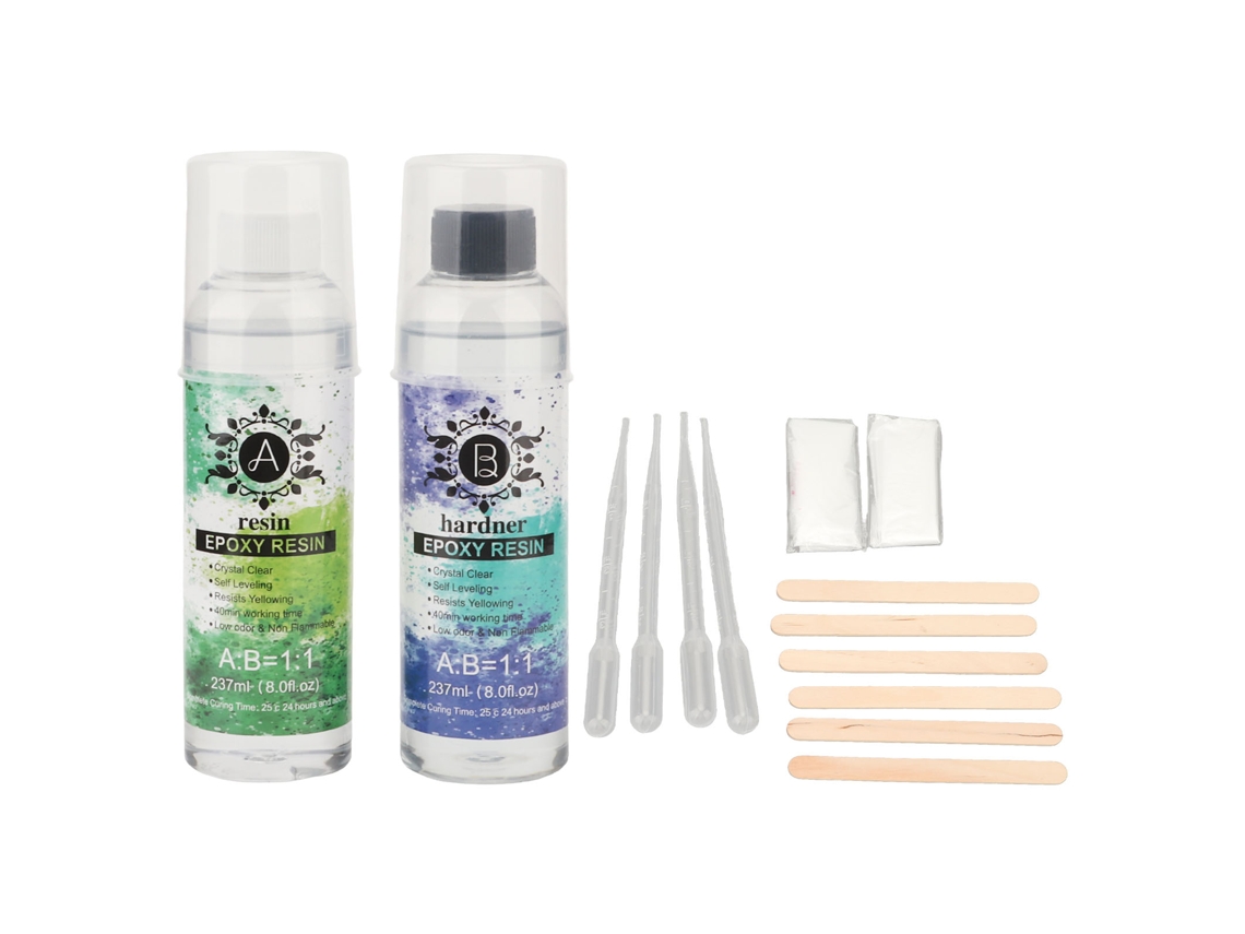 Cola de resina epóxi transparente, resistente a raios UV, segura, com baixo odor, para joias, madeira e artesanato.