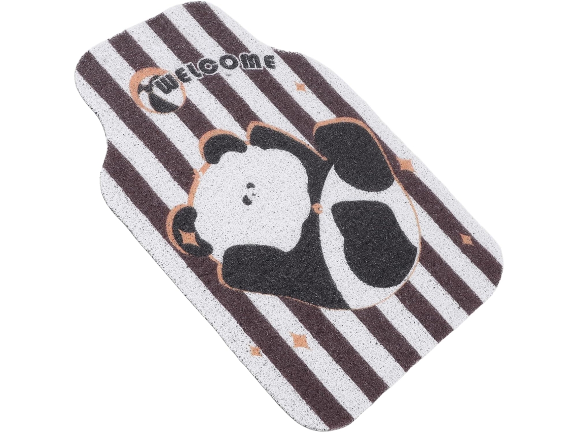 Tapetes automotivos de PVC com estampa de panda fofinha, acolchoados e espessos para maior conforto.