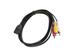 Cabo Adaptador USB a Fêmea para 3 Rca Macho, 5ft, para Câmera de Vídeo, A/V, HDTV, Novo