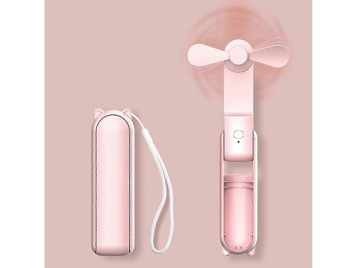 Mini Ventilador Portátil Com Banco De Potência, Bolso Recarregável Usb, Pequeno Dobrável Para Viagens