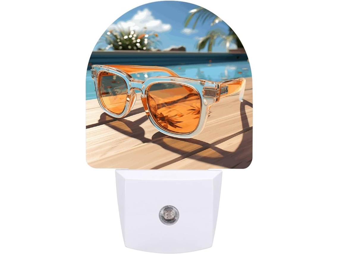 Luminária de parede noturna com plugue, luz noturna de LED com sensor de movimento, desenho de sol Oculus Print