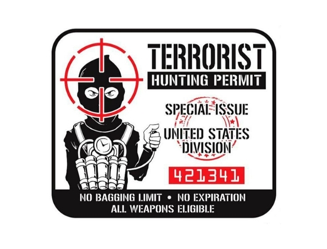 Autocolantes para Motas LETHAL THREAT Terrorist Hunting Permit