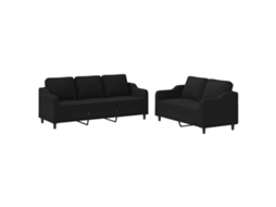 Sofa Set, Sofa Sets Vidaxl Preto Tecido (n/a)