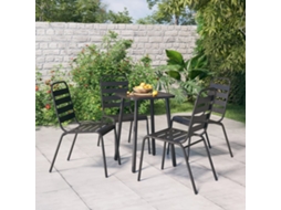 Conjunto 5 Peças Jantar Para Jardim Aço Antracite Dkd Home Decor