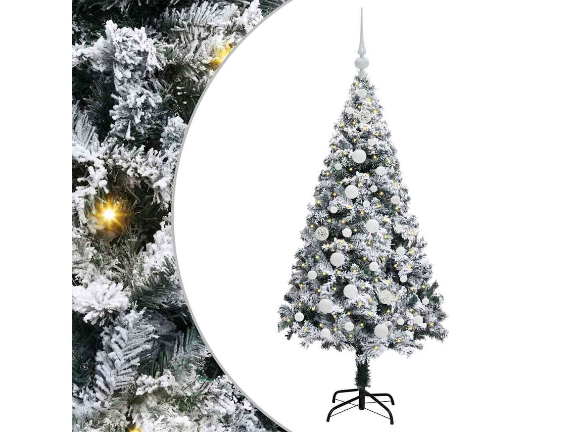 Conjunto 1 Árvore De Natal Artificial Vidaxl Branco Pvc (150 Cm)