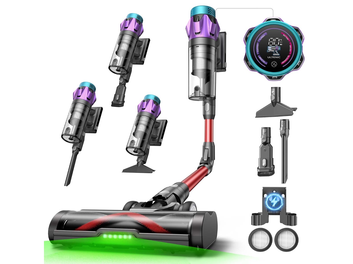 Aspirador De Pó Sem Fio Ultenic U18 Powerpro 55000pa/80min, Com Escova Antiemaranhamento Para Pelos De Animais E Carpetes.