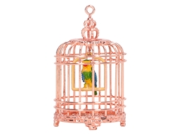 Primerox gaiola de Pássaro Miniatura Metal para Casinha de Bonecas 1/12 1/6 Decoração Rose Gold