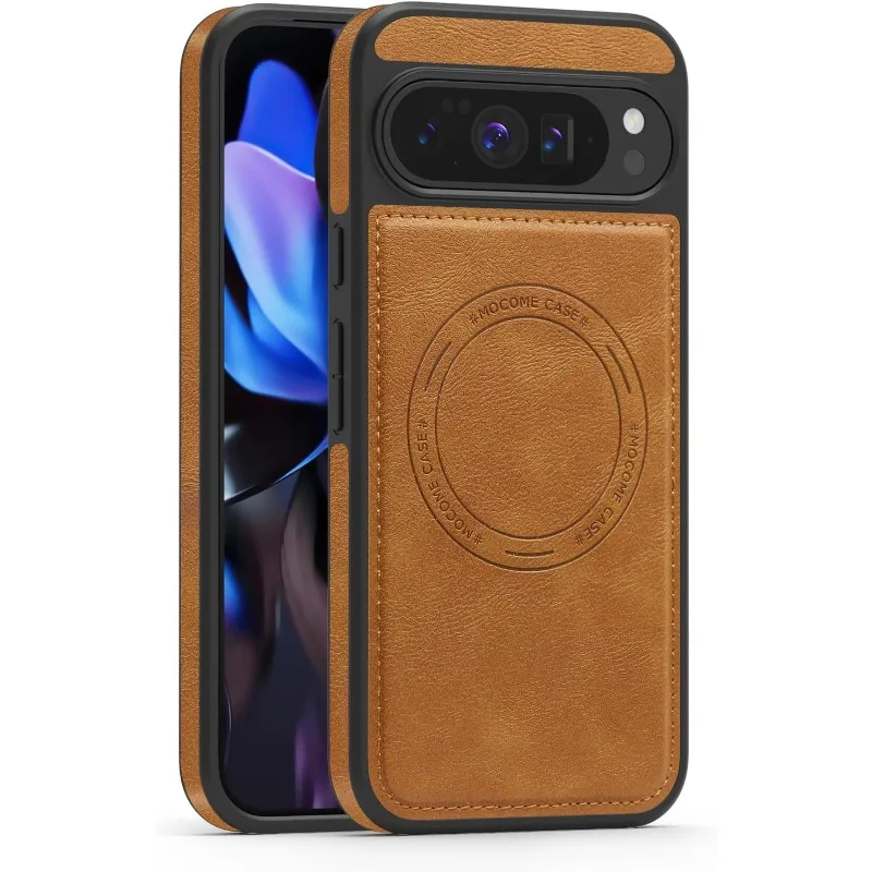 (marrom, Google Pixel 9 Pro Xl) Capa Protetora De Luxo Em Couro Com Design Ultrafino E Resistente A Impactos Magsafe.