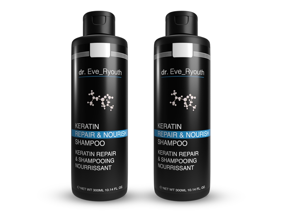 Shampoo Reparador e Nutritivo de Queratina 300 ml x 2