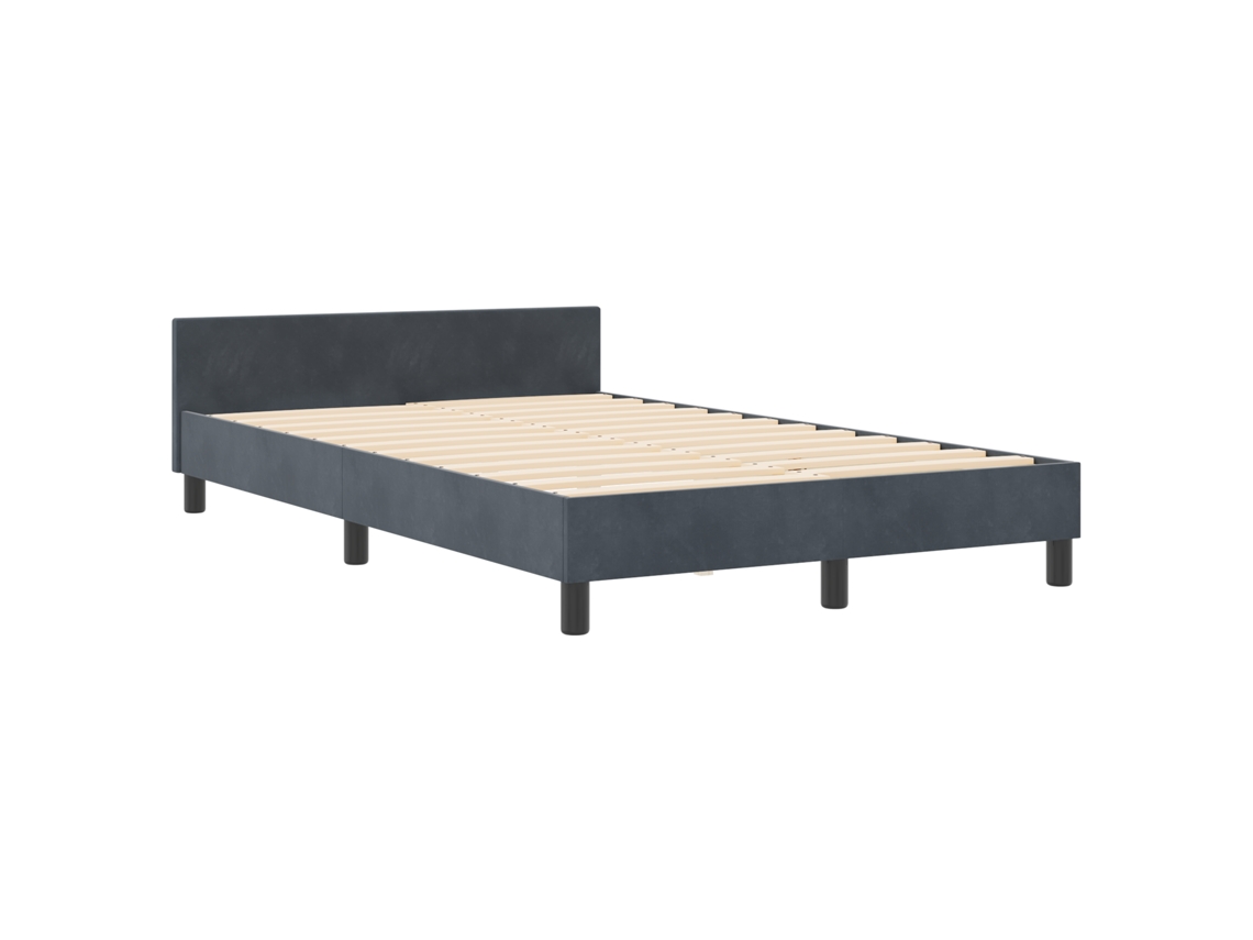 Estrutura De Cama De Casal Moderna Com Armazenamento Vidaxl Carvão Fabric (207x126x118/128 Cm)