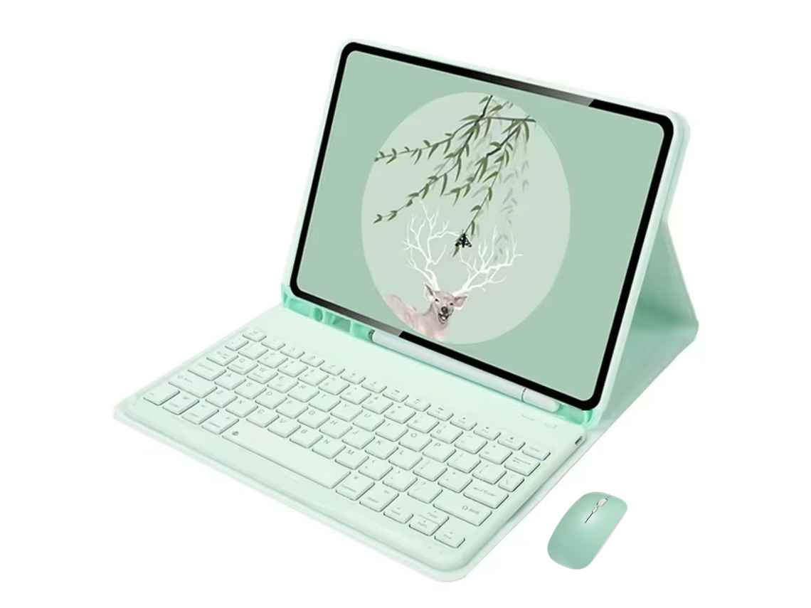 Capa Com Teclado Para Samsung Galaxy Tab S11 11 Polegadas Com Mouse, Verde Gertiz (2025)