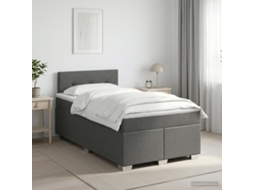Vidaxl Cama Box Spring Com Colchão Cinzento-escuro 120 X 200 Cm Tecido