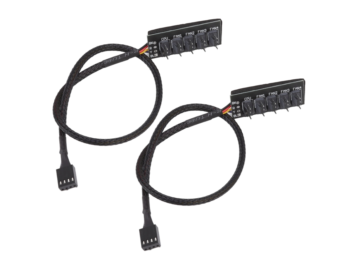 2 Peças Hub Splitter De Ventilador Pwm De 4 Pinos 1 Para 5 Vias Autoadesivo Para Conectores De 3/4 Pinos