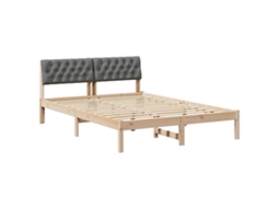 Estrutura da Cama Castanho e Cinzento Escuro 135x190 cm MAISON EXCLUSIVE