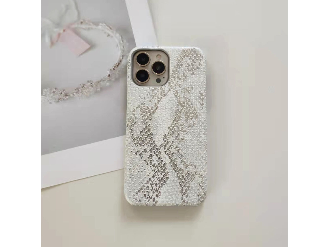 Capa Rígida Para Iphone 17 Air, Branca E Dourada, Com Estampa De Cobra, Semi-cobertura E Dissipação De Calor.