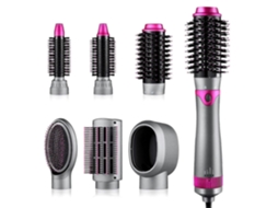 Escova Secadora E Modeladora 6 Em 1, Secador E Modelador De Cabelo Destacável, Escova De Ar Quente Em Uma Única Etapa Para Alisar, Cachear, Secar