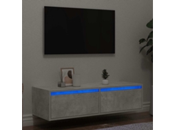 Móvel De Tv Com Luzes Led 100x35,5x25 Cm Cinzento Cimento Dkd Home Decor