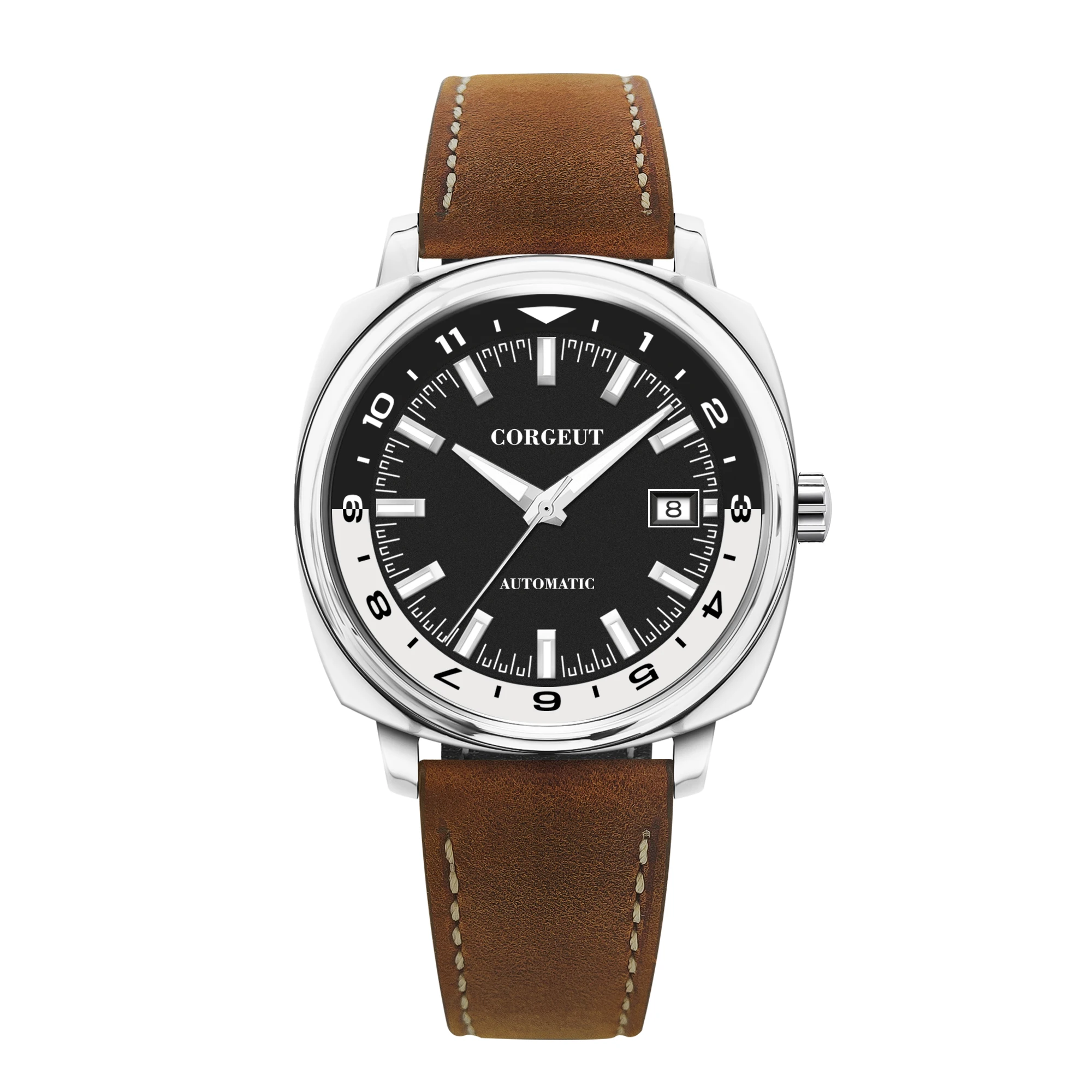 Relógio Masculino Mecânico Automático (preto) De 42 Mm, Com Vidro Mineral Resistente À Água.