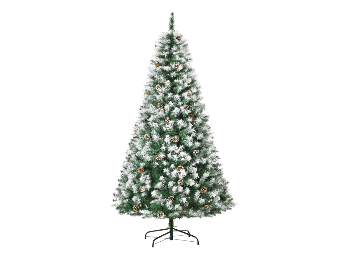 Árvore de Natal Artificial 180 Cm com 800 galhos, 61 pinhas, neve decorativa | S/MARCA