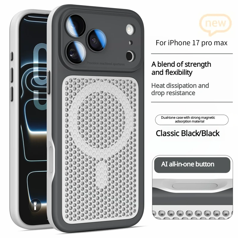 Capa Magnética Para Celular (iphone 13 Pro Preto) Com Proteção Para Lente E Sistema De Dissipação De Calor.
