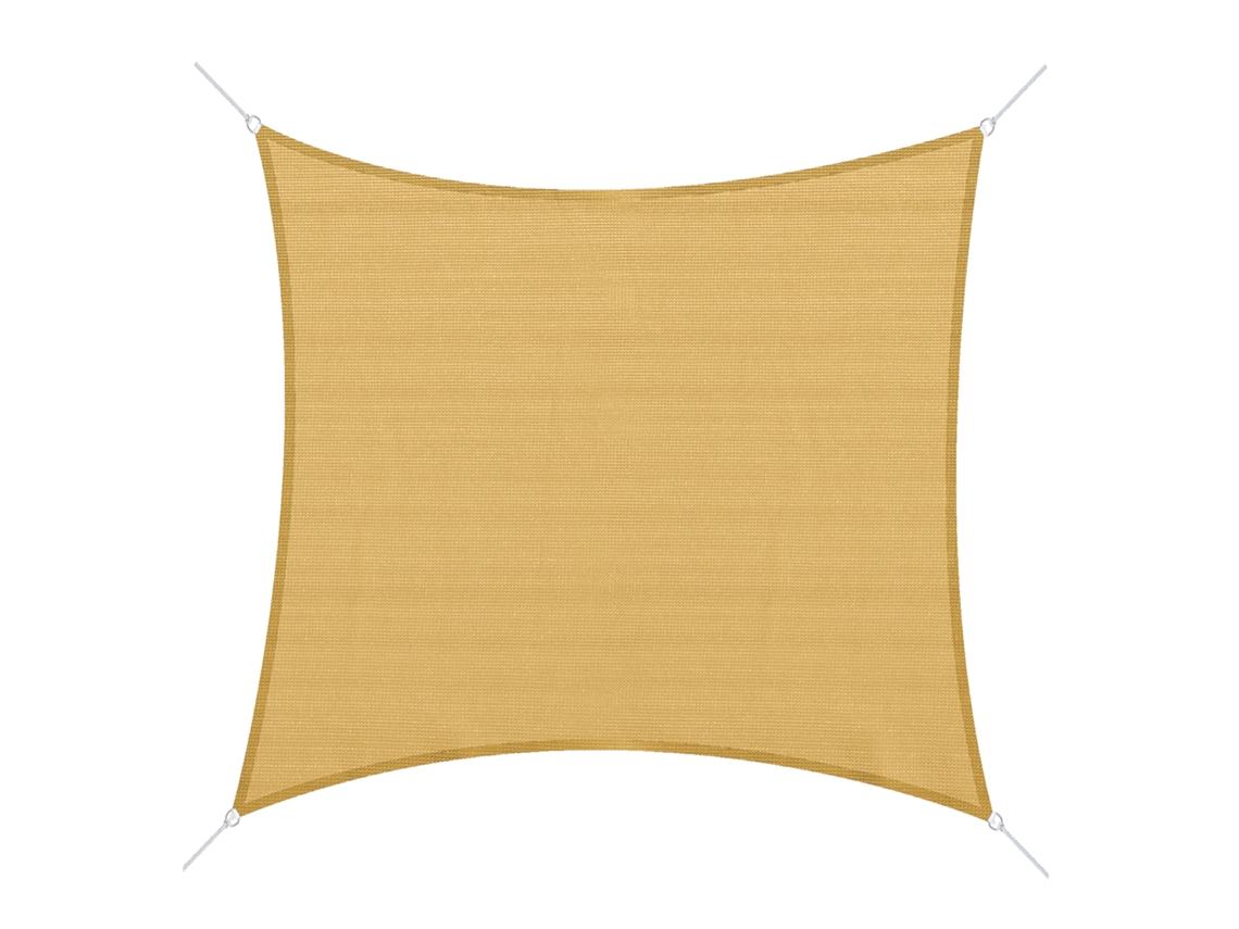 Toldo de Vela Quadrada 3x3 M Vela de Sombra para Jardim Terraço Hdpe Anti uv e Cor de Areia Respirável Ge