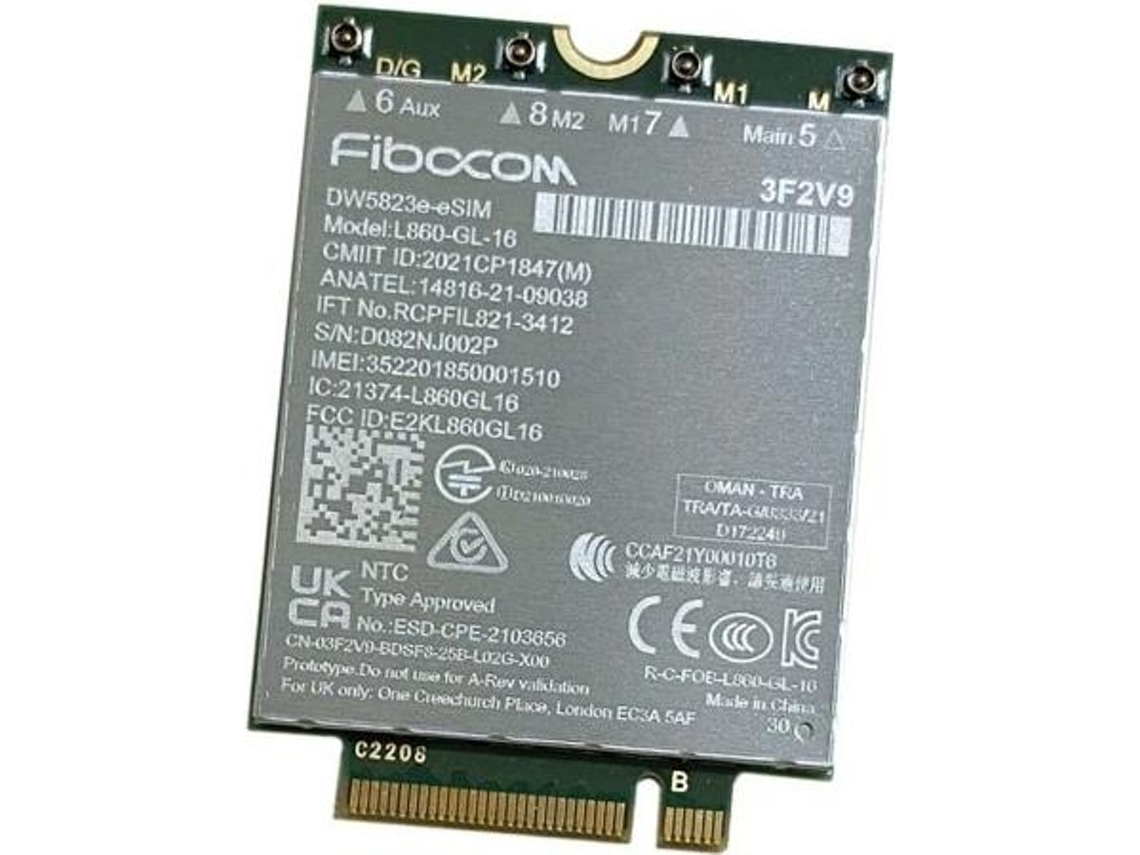 Wireless 5823e Drahtloses Mobilfunkmodem 4g Lte Pcie 2.0 Dell (0yw17)